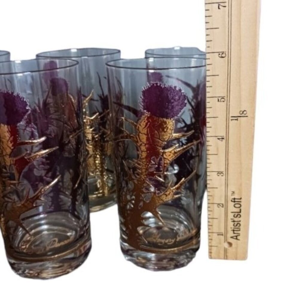 Gregory Duncan mid century 22k gold glasses set of 6 - Picture 9 of 9